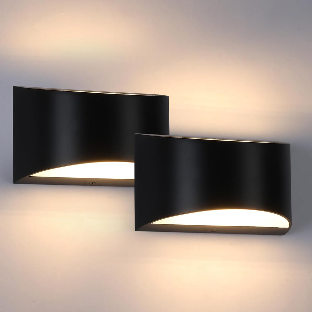 Black Modern LED Wall Sconce (with G9 Bulbs) Hardwired Indoor Wall Lights Set...