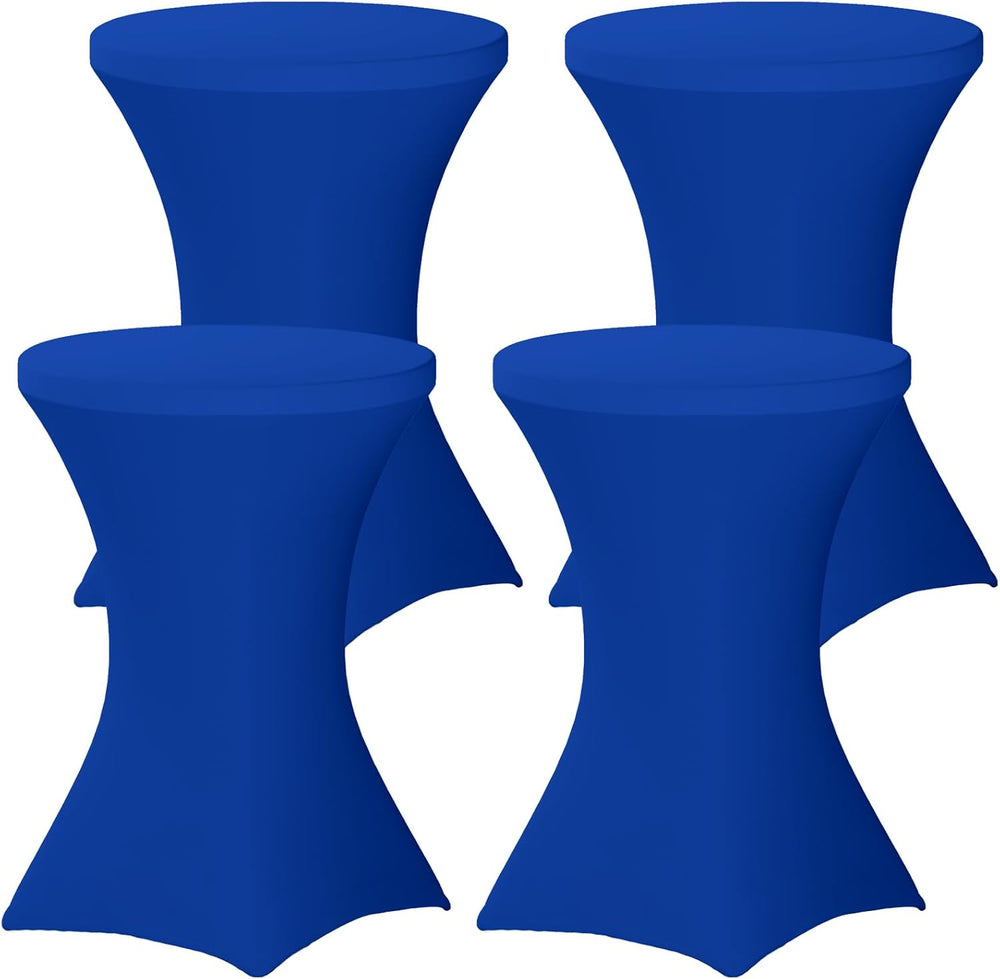 Fixwal 4 Pack Cocktail Tablecloth Bar Top Table Covers Round Royal Blue