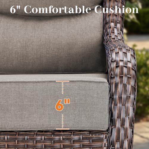 Patio Furniture Replacement Cushions 24 x 24 x 6 Inch, Outdoor Wicker Deep Se...