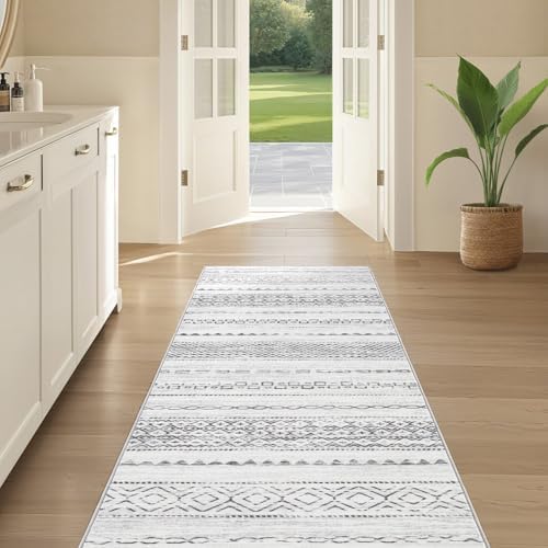 Nakagishi Runner Rug Kitchen Washable Rugs: 3x8 Non-Slip Boho Soft Modern Sta...