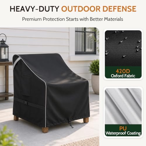 COSFLY Outdoor Patio Chair Cover Waterproof, Fits 29"W x 30"D x 36&...