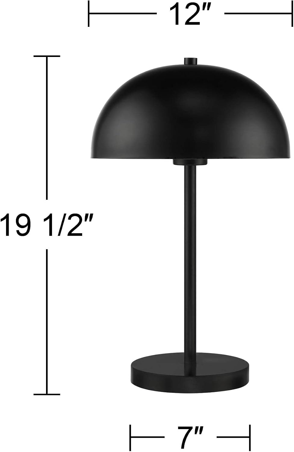 Rhys 19 1/2" Small Table Lamps Set of 2 Black Mushroom Mid Century Modern