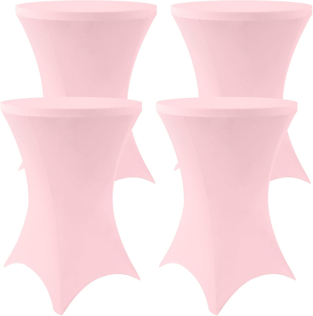 Moosfor Spandex Cocktail Table Covers 4 Pack, Elastic Fitted Stretch Table Cl...