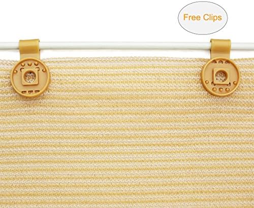 Shatex 90% Sun Shade Fabric, 8x16ft Sun-Block Net Mesh Shade with Clips for P...