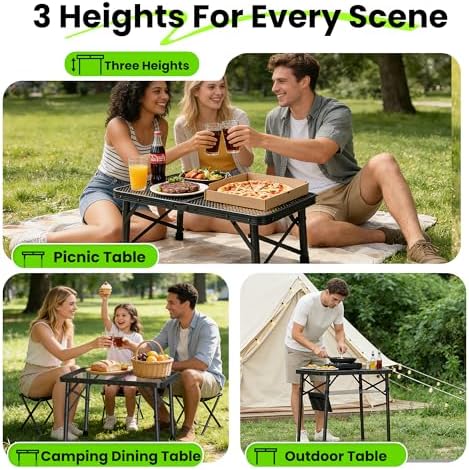 WildFinder Folding Grill Table, 2x1.3 FT Portable Camping Table, Foldable