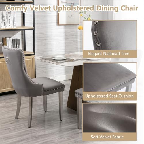 5 Piece Glass Dining Table Set Modern Glass Dining Table Set for 4, 51" ...