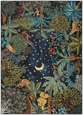 GarveeHome 6x9 Area Rug Jungle Green Washable Rugs for Living Room Bedroom, S...
