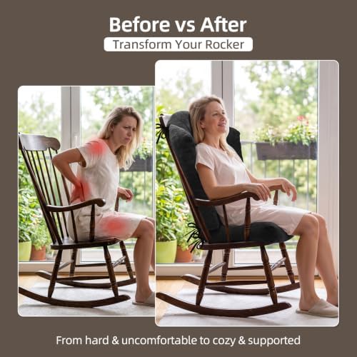 Detiblue Wingback Rocking Chair Cushion Set