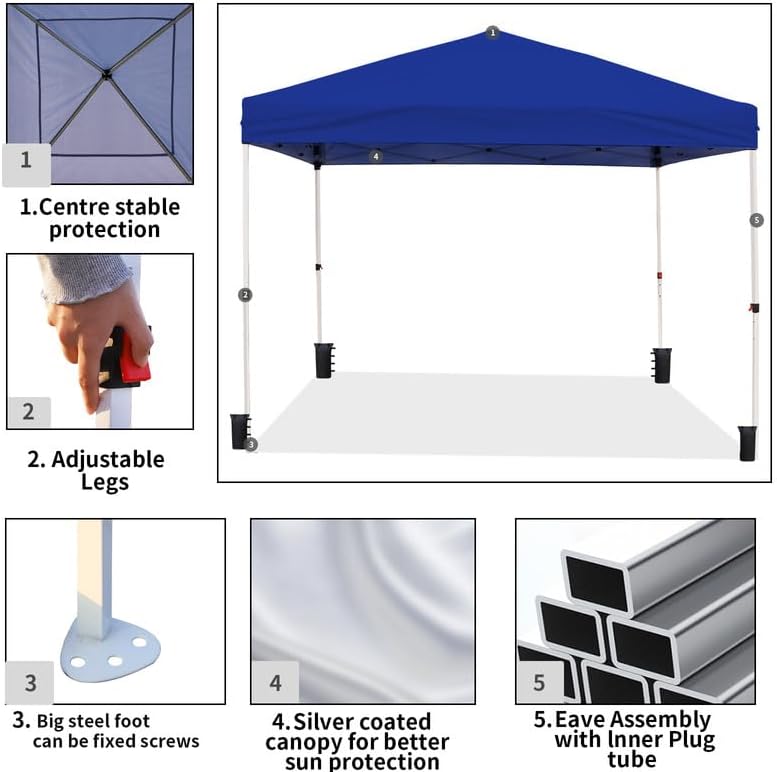 Northroad 10x10ft Pop Up Canopy, Popup Outdoor Canopy Tent with Wheeled Carry...