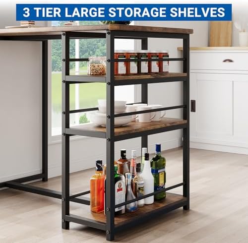 GarveeHome Dining Table Set for 2, Counter Height Kitchen Table with 2 Uphols...
