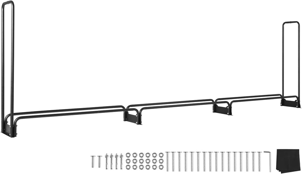 VEVOR 12.7FT Outdoor Firewood Rack with Cover, Firewood Holder for 3/4 Cord