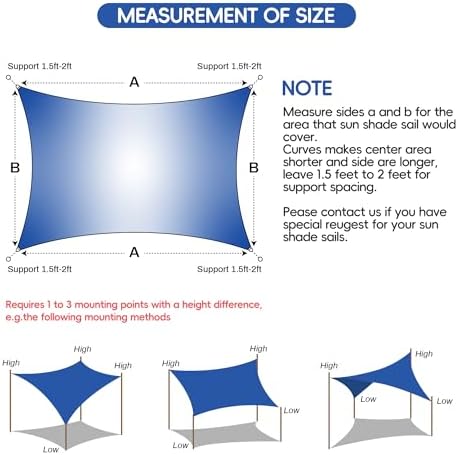 Bynbbur Sun Shade Sail 10'x12' Rectangle Shade Cloth for Garden, Perm...