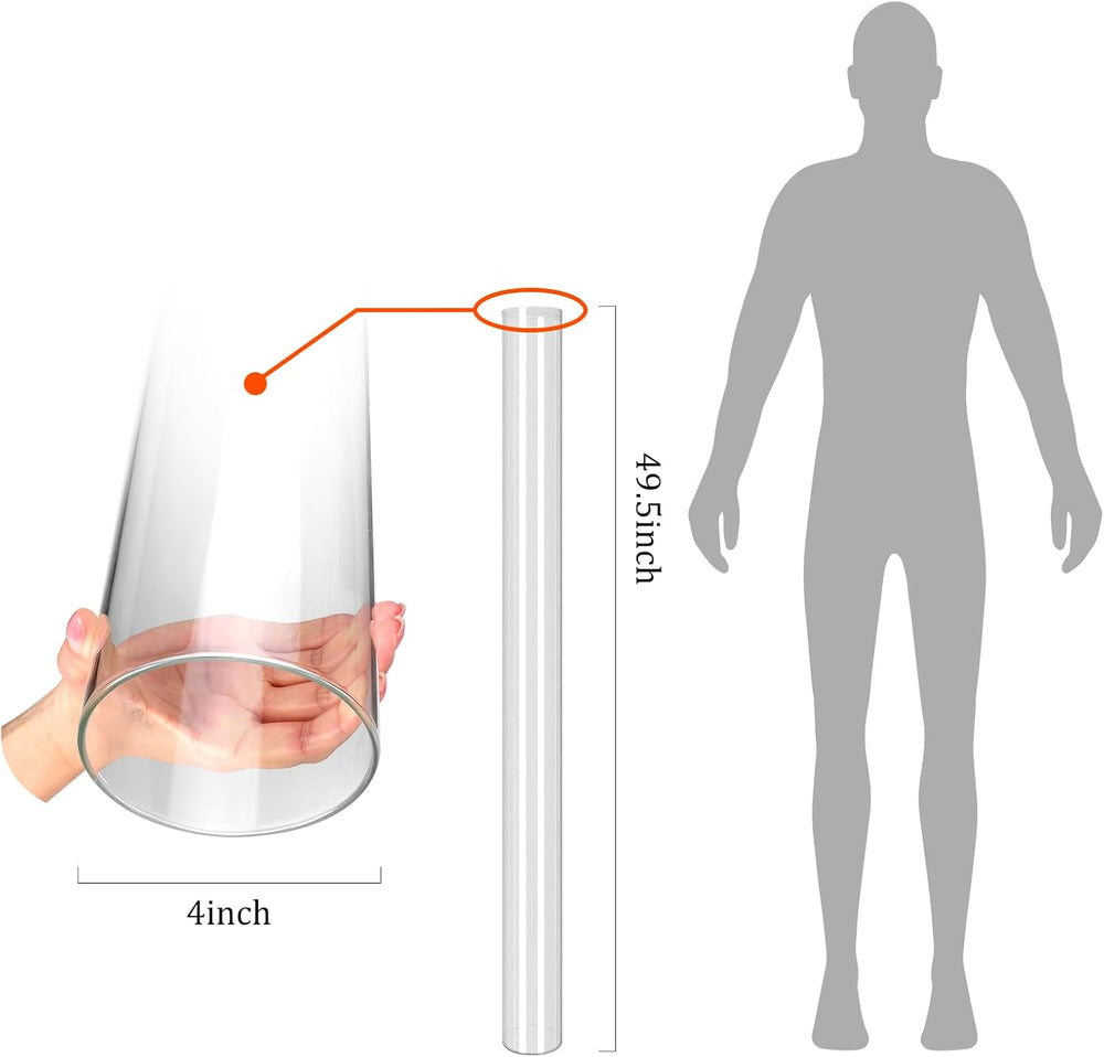 Patio Heater Glass Tube Replacement, 49.5" Tall 4" Diameter Quartz ...