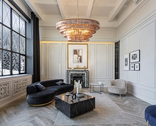 YIOSI Large Chandelier, 36" Gold Chandelier for Dining Room, 6-Light Rou...