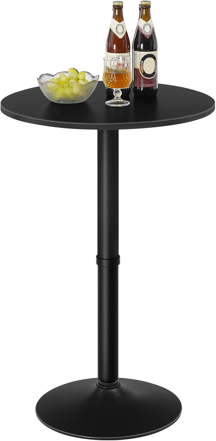 HOOBRO Round Bar Table, 35" Tall Pub Table, with Non-Slip Base for Narro...