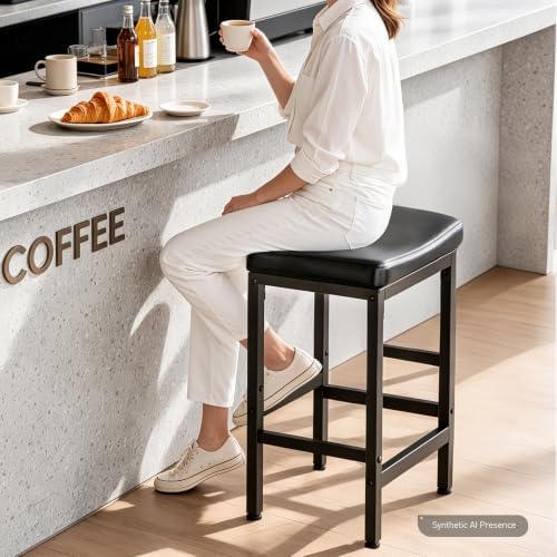RALGEND Bar Stools Set of 3, Counter Height Stools, Kitchen Stools