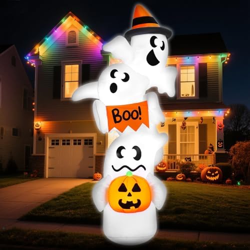 JOYIN Halloween Inflatable Ghost Outdoor Decorations, Giant Overlap Ghost Inf...