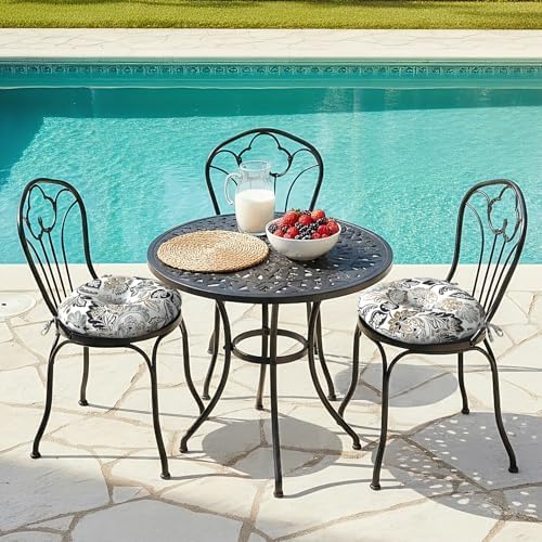 LVTXIII Outdoor Bistro Chair Cushions, 15"x15"x4" Round Patio ...