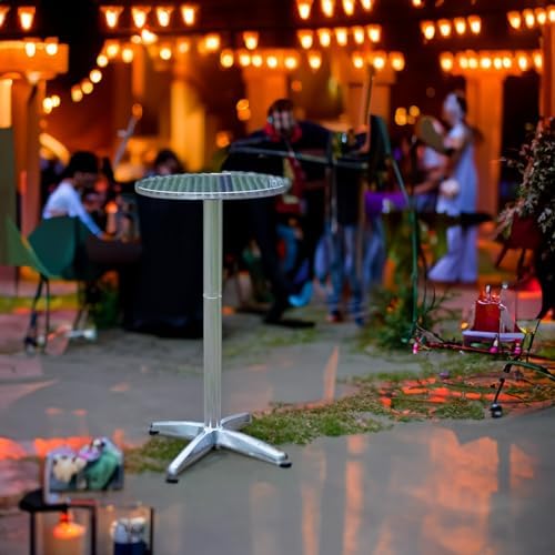 BTEXPERT Aluminum Indoor Outdoor 23.75" Round Restaurant Bar Height 45&q...