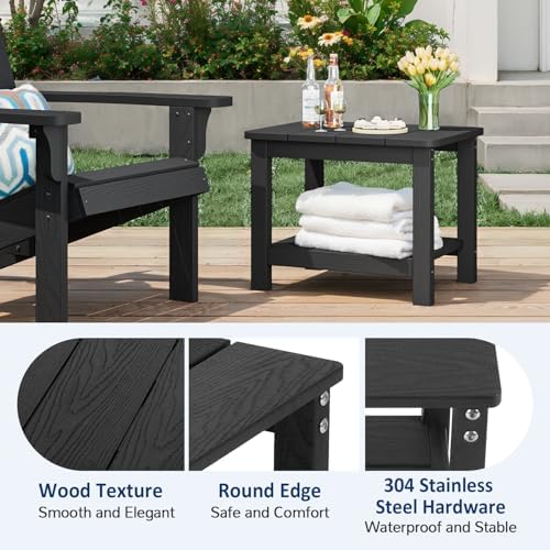 Patio Chairs Set, 3 Pieces Weatherproof HIPS Outdoor Furniture, Patio Chairs ...