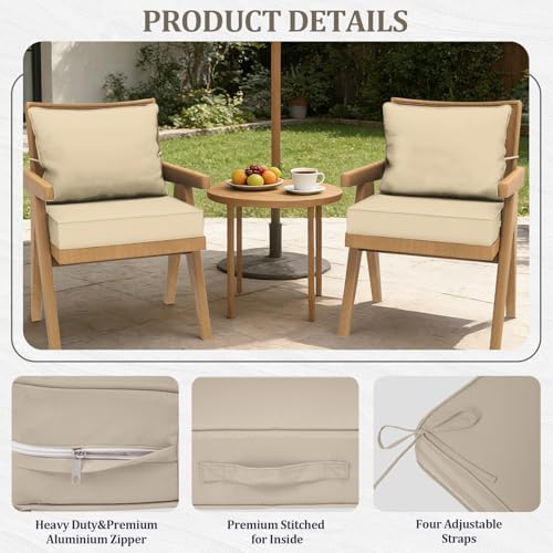 22x24“ Outdoor Deep Seat Cushions Set of 2, Patio Replacement Foam Cushions f...