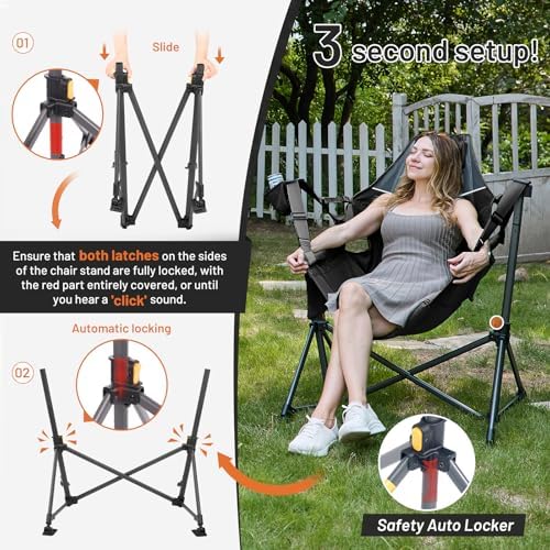 TIMBER RIDGE Hammock Camping Chair, Oversized Swinging Chair, 400lbs Load