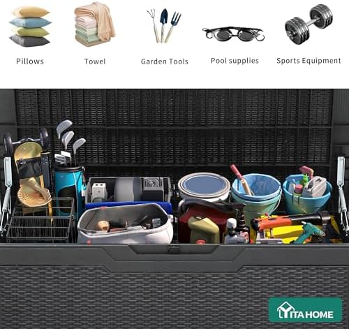 YITAHOME 100 Gallon Resin Deck Box