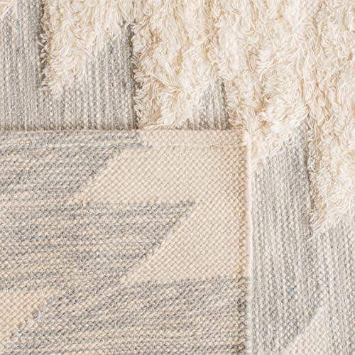 SAFAVIEH Kenya Collection Area Rug - 9' x 12', Grey & Ivory, Hand...