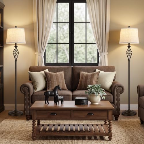 EJIAXIN Floor Lamps for Living Room - 62" Farmhouse Vintage Standing Lamp