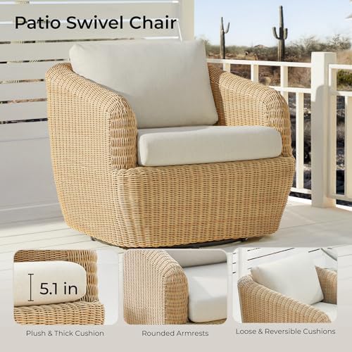 CHITA 3-Pieces Patio Wicker Bistro Set, Outdoor Furniture Set, Brown