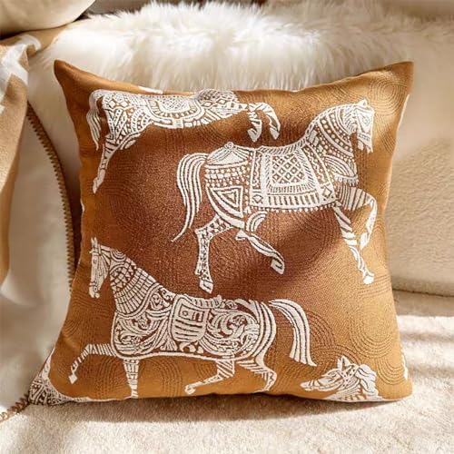Croker Horse 20x20'' Inches Throw Pillow Cushion Cover - Luxury Palac...