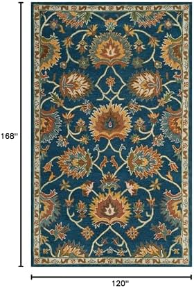 SAFAVIEH Heritage Collection Area Rug - 10' x 14', Navy, Handmade Tra...