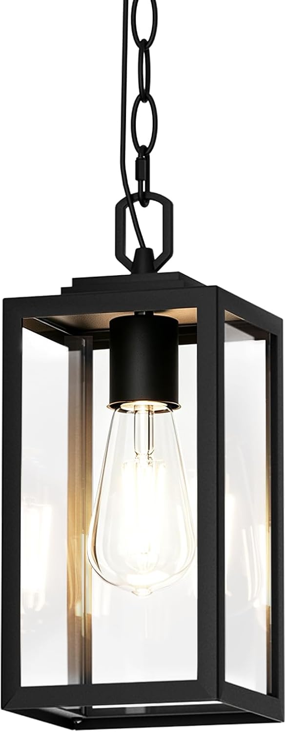 Modern Outdoor Pendant Light for Porch, Exterior Hanging Lantern