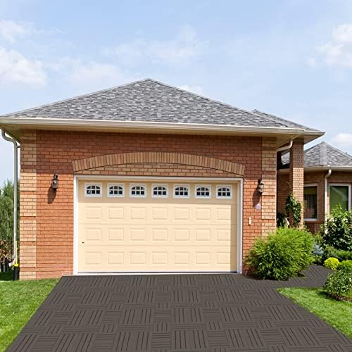 Goovilla Plastic Interlocking Deck Tiles, 9 Pack, 12"x12" Each, Dar...