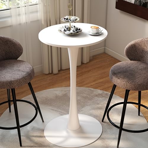 Modern Tulip Round Bar Table, 41” Height Bistro Pub Table, Height Cocktail Ba...