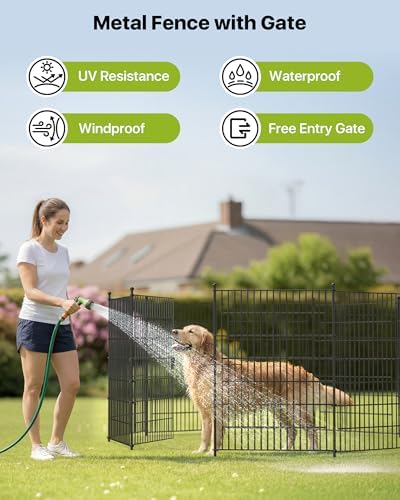 Garden Fence Animal Barrier with Gate 40in(H) x23ft(L)