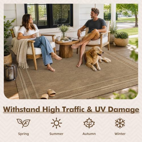 MontVoo-Outdoor Rug-Patio Rug 4x6 ft Polypropylene Indoor Outdoor Rugs Outdoo...