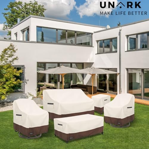Outdoor Swivel Patio Chair Cover 4 Pack,600D Waterproof Heavy Duty Outdoor Ch...