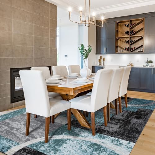 Rugshop Circle Design Contemporary Fade-Resistant Area Rug Gray 12' x 15&...
