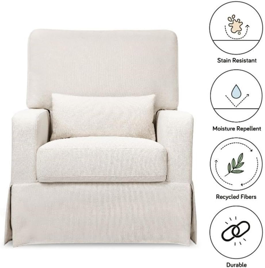 Namesake Crawford Pillowback Comfort Swivel Glider in Performance Cream Eco-W...