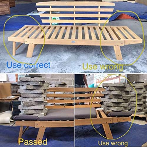 Tangkula Convertible Acacia Wood Patio Couch Sofa Bed with Adjustable Armrest...