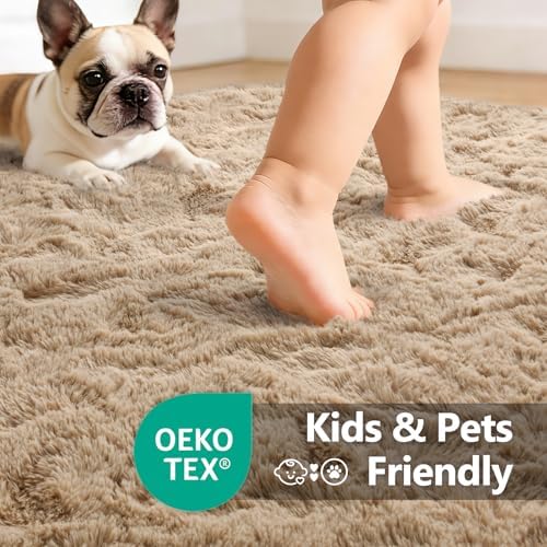 10x14 Extra Large Fluffy Shaggy Area Rugs Non-Slip for Living Room Beige