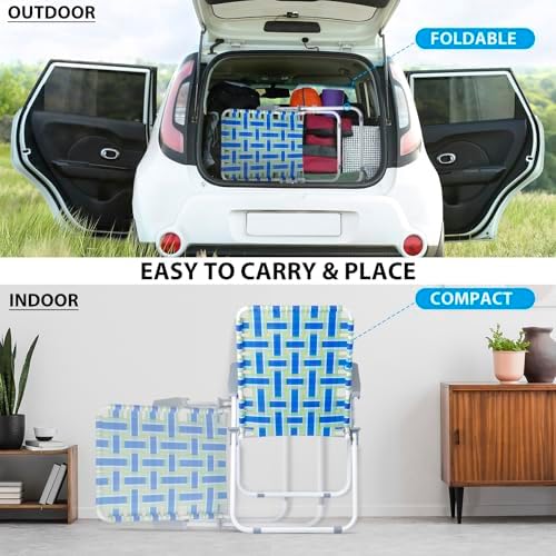 ZENY Beach Chairs, Patio Folding Lawn Chairs Outdoor Webbed Folding Chairs