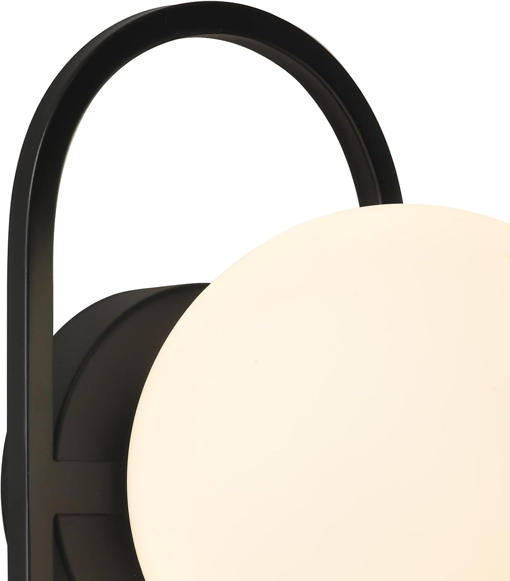 SeeU Black Wall Sconces Hardwired Globe Glass Shade Wall Light Set of Two