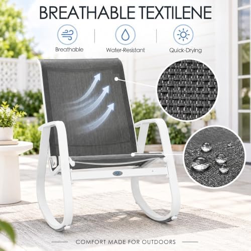 Kozyard Outdoor Rocking Chair, Powder-Coated Aluminum Frame