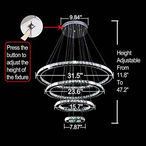 Crystal Chandeliers Modern LED Ceiling Lights Fixtures Pendant Lighting Dinin...