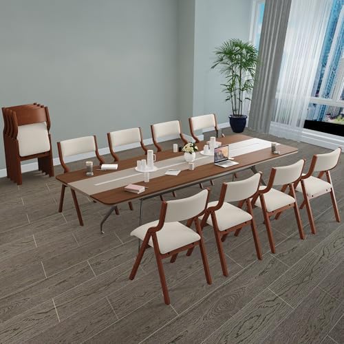 Ball & Cast Upholstered Folding Chairs Set of 2,with Padded Seat,Wooden P...