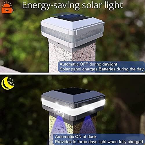 Sumaote 4x4 Solar Post Cap Lights, 160LM 52 LEDs, IP65, White 4 Pack