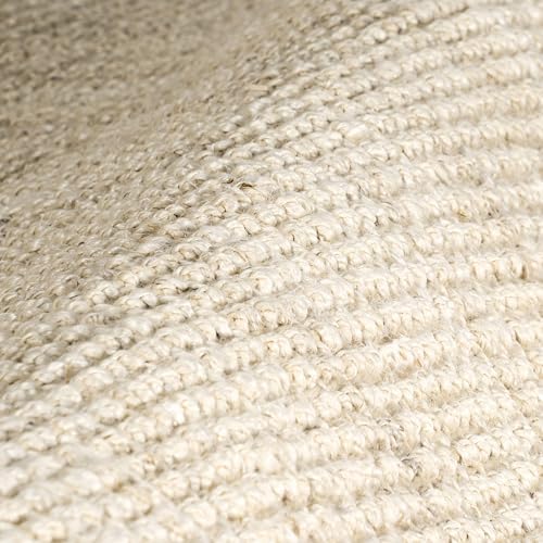nuLOOM Daniela Off White Solid Flatweave Area Rug, 8' Round
