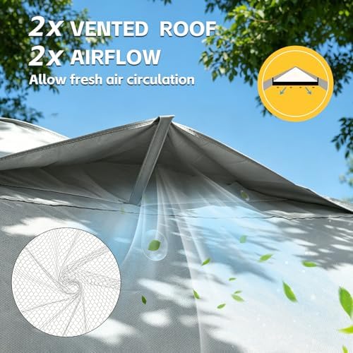 10x10 One Push Pop Up Canopy Tent with Vented Roof, Gray